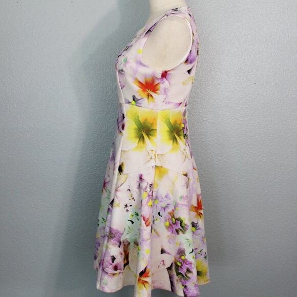 Spense Floral Spandex Mix Spring Dress Size 4 - Picture 6 of 10